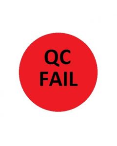 QC FAIL Naklejki kontroli jakości czerwona  fi 10 arkusz 40szt.