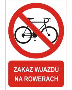 Zakaz wjazdu na rowerach  